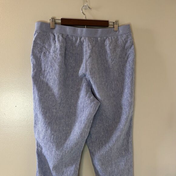 J. Jill Love Linen Womens Pants Light Blue Pull On Elastic Waist Pockets… - Picture 4 of 8